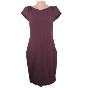 M.M. LaFleur Nisa Dress Maroon Sheath Size 8